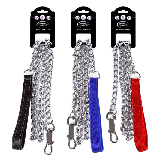 SMART CHOICE Metal Chain Dog Lead 3 Assorted Colours